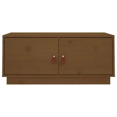 vidaXL Klubska mizica medeno rjava 80x50x35 cm trdna borovina