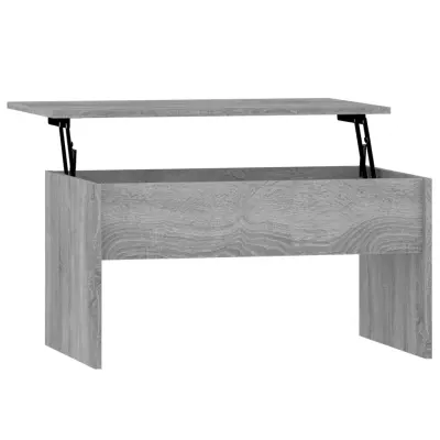 vidaXL Klubska mizica siva sonoma 80x50,5x41,5 cm konstruiran les