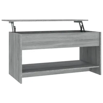 vidaXL Klubska mizica siva sonoma 102x50x52,5 cm konstruiran les