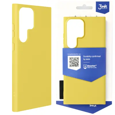Ovitek Samsung S23 Ultra, odporen na udarce 1,25 m, 3mk mat ovitek - rumen