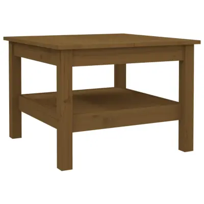 vidaXL Klubska mizica medeno rjava 55x55x40 cm trdna borovina