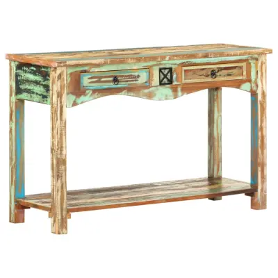 vidaXL Konzolna mizica 120x40x75 cm trden predelan les
