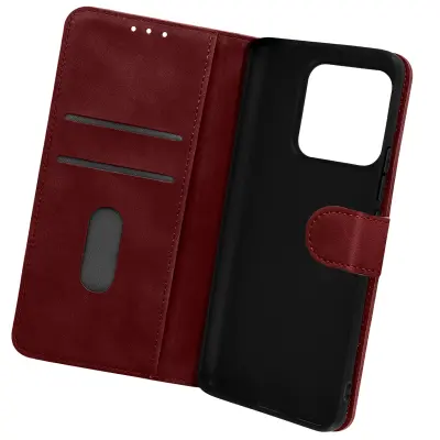 Ovitek za Xiaomi 13 Pro, soft-touch Suede Effect, z denarnico in magnetnim jezickom - rdec