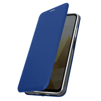 Ovitek iz umetnega usnja Xiaomi Poco M5 Glossy Effect, držalo za kartice in video držalo - modra