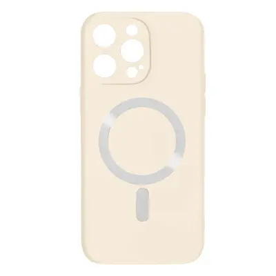 Silikonski ovitek Magsafe za iPhone 14 Pro z mehkim zakljuckom - bel
