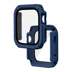 Popolna zašcita s kaljenim steklom za Apple Watch Series 3, 2 in 1, 38 mm - polnocno modra