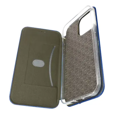 Zašcitni ovitek za iPhone 14 Pro, iz umetnega usnja z držalom za kartico - polnocno modra