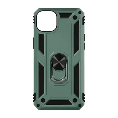Trden ovitek iz dveh materialov za iPhone 14 Plus s podpornim obrocem - zelen