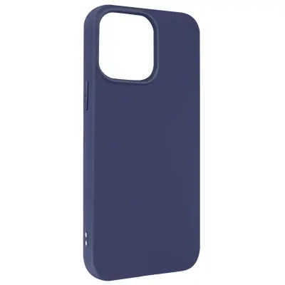Ovitek za iPhone 14 Plus iz mehkega silikonskega gela, mat zakljucek proti prstnim odtisom - temno moder