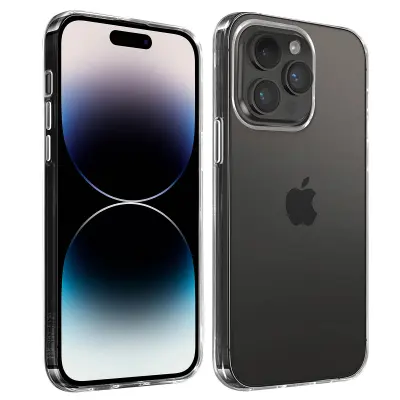 Izjemno tanek, prozoren in odporen mehak silikonski ovitek za iPhone 14 Pro Max