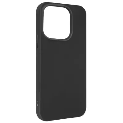 Ovitek za iPhone 14 Pro Max iz mehkega silikonskega gela, mat zakljucek proti prstnim odtisom - crn