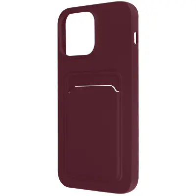 Ovitek za iPhone 14 Pro z držalom za kartice, prilagodljiv in mehak silikonski - vijolicen