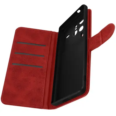 Vivo X80 Pro denarnica in etui s stojalom, žepi za kartice in racune - rdeca