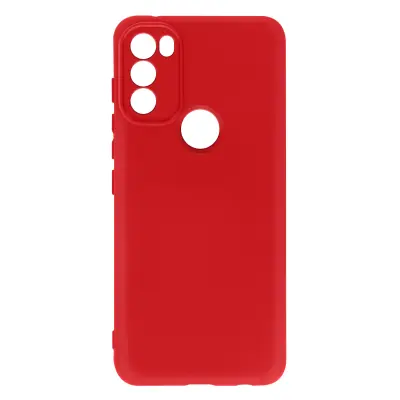 Poltrdi silikonski ovitek Motorola Moto G71 5G, rdec z mehkim zakljuckom