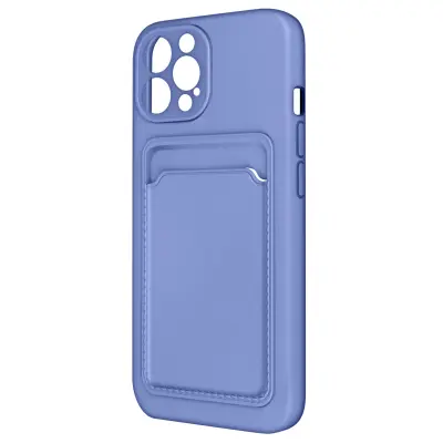 Ovitek za iPhone 13 Pro z držalom za kartico, mehak silikon, Forcell - vijolicen