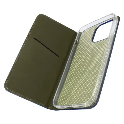 Ovitek denarnica za iPhone 14 Pro Max z magnetno zaponko in držalom za kartico Midnight Blue