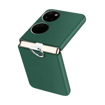 Snemljiva žepna torbica za Huawei P50 z držalom za prstan - zelena