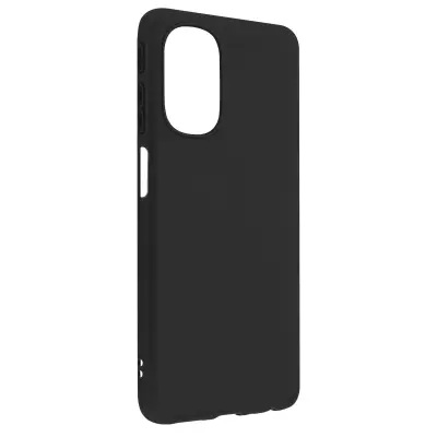 Ovitek za Motorola Moto G51 5G iz mehkega silikona v mat crni barvi proti prstnim odtisom