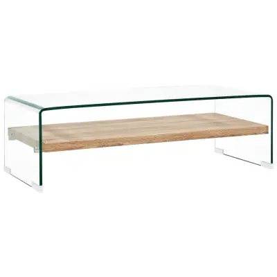 vidaXL Klubska mizica prozorna 98x45x31 cm kaljeno steklo