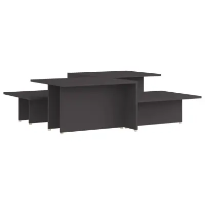 vidaXL Klubska mizica 2 kosa siva 111,5x50x33 cm konstruiran les