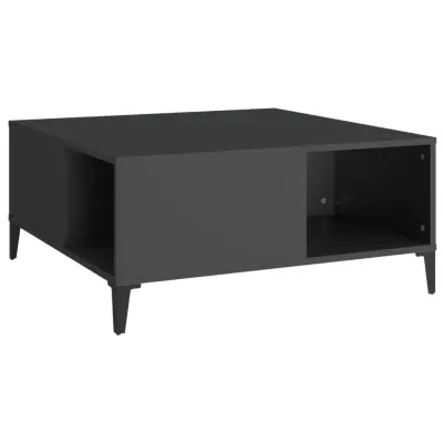 vidaXL Klubska mizica črna 80x80x36,5 cm inženirski les