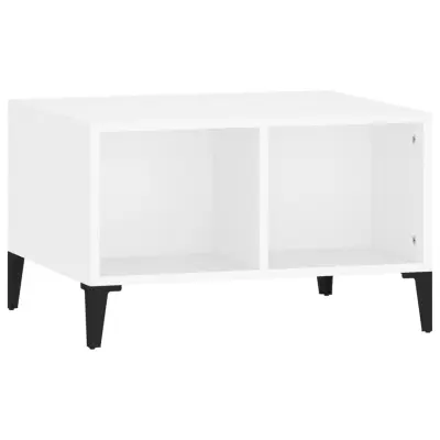 vidaXL Klubska mizica bela 60x50x36,5 cm inženirski les