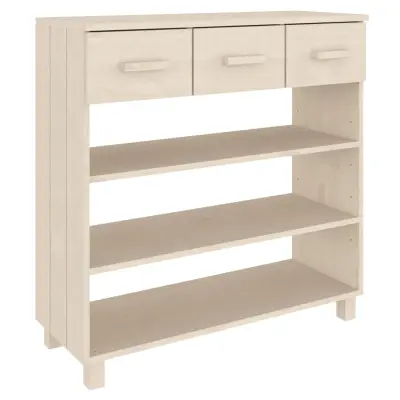 vidaXL Konzolna mizica HAMAR medeno rjava 90x35x90 cm trdna borovina