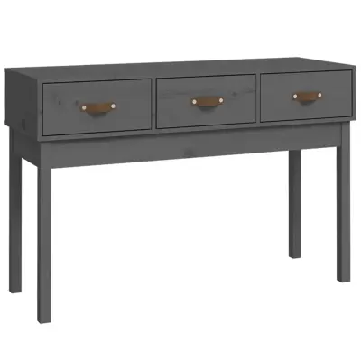 vidaXL Konzolna mizica siva 114x40x75 cm trdna borovina