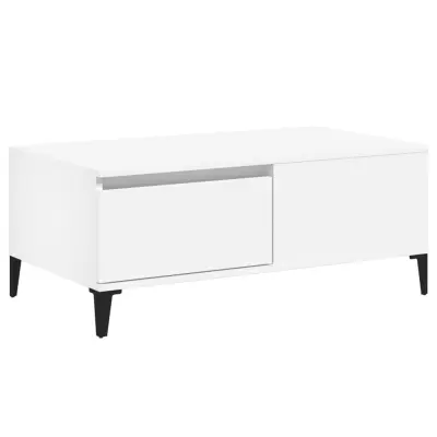 vidaXL Klubska mizica bela 90x50x36,5 cm inženirski les