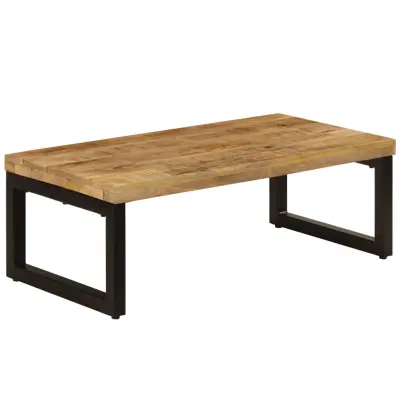 vidaXL Klubska mizica 100x50x35 cm trden mangov les in jeklo
