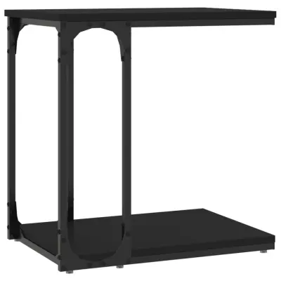 vidaXL Stranska mizica črna 50x35x52 cm inženirski les