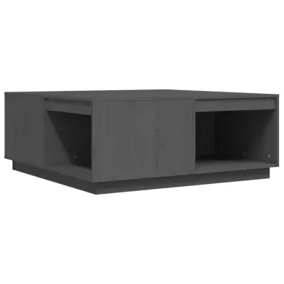 vidaXL Klubska mizica siva 100x101x40,5 cm trdna borovina
