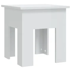 vidaXL Klubska mizica visok sijaj bela 40x40x42 cm iverna plošča