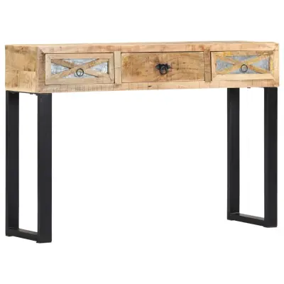 vidaXL Konzolna mizica 110x30x76 cm trden mangov les