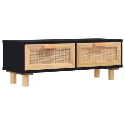 vidaXL Klubska mizica Črna 80x40x30 cm inženirski les trdna borovina