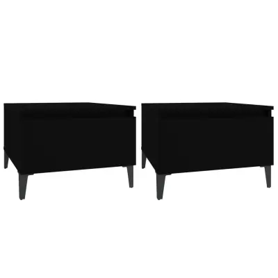 vidaXL Stranska mizica 2 kosa črna 50x46x35 cm inženirski les