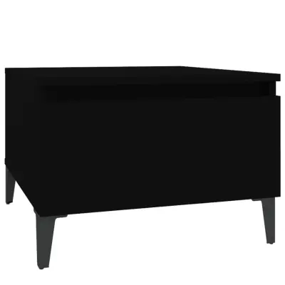 vidaXL Stranska mizica črna 50x46x35 cm inženirski les
