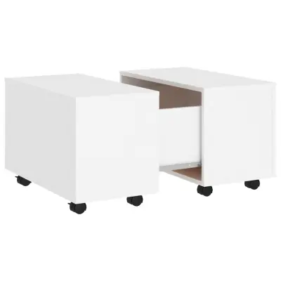 vidaXL Klubska mizica bela 60x60x38 cm iverna plošča