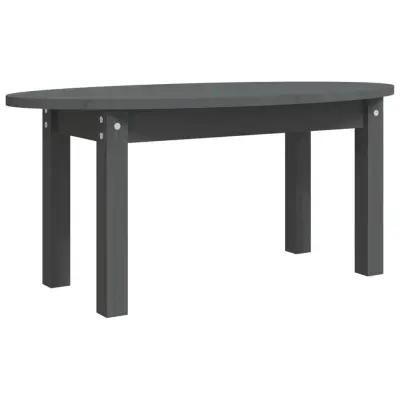 vidaXL Klubska mizica siva 80x40x35 cm trdna borovina