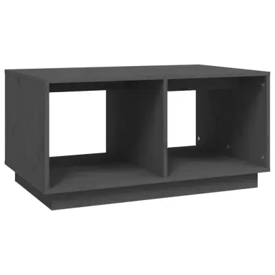 vidaXL Klubska mizica siva 80×50×40 cm trdna borovina