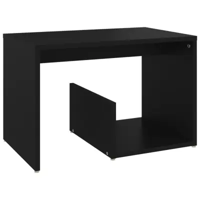 vidaXL Stranska mizica črna 59x36x38 cm iverna plošča