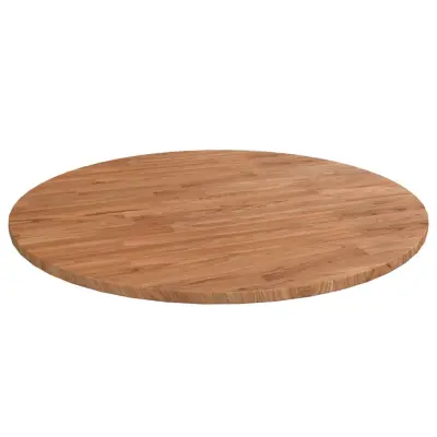 vidaXL Okrogla mizna plošča svetlo rjava Ø80x1,5 cm trdna hrastovina