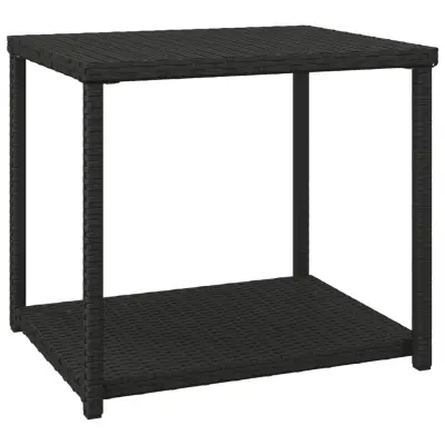 vidaXL Stranska mizica črna 55x45x49 cm poli ratan