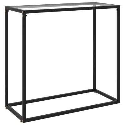 vidaXL Konzolna mizica prozorna 80x35x75 cm kaljeno steklo