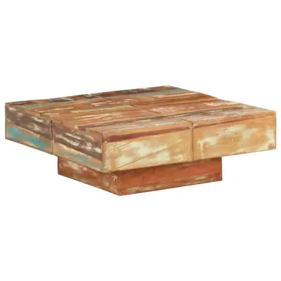 vidaXL Klubska mizica 80x80x28 cm trden predelan les