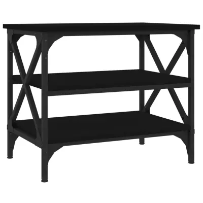 vidaXL Stranska mizica črna 55x38x45 cm inženirski les