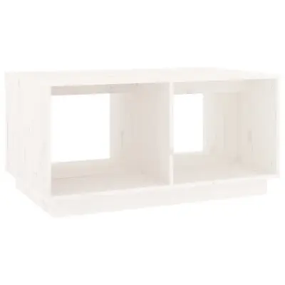 vidaXL Klubska mizica bela 80×50×40 cm trdna borovina