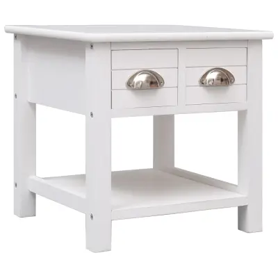 vidaXL Stranska mizica bela 40x40x40 cm les pavlovnije