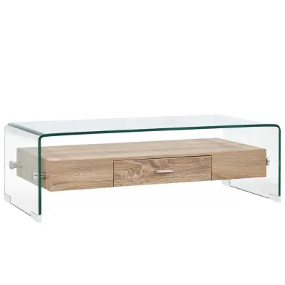 vidaXL Klubska mizica prozorna 98x45x31 cm kaljeno steklo