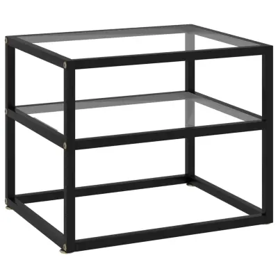 vidaXL Konzolna mizica prozorna 50x40x40 cm kaljeno steklo